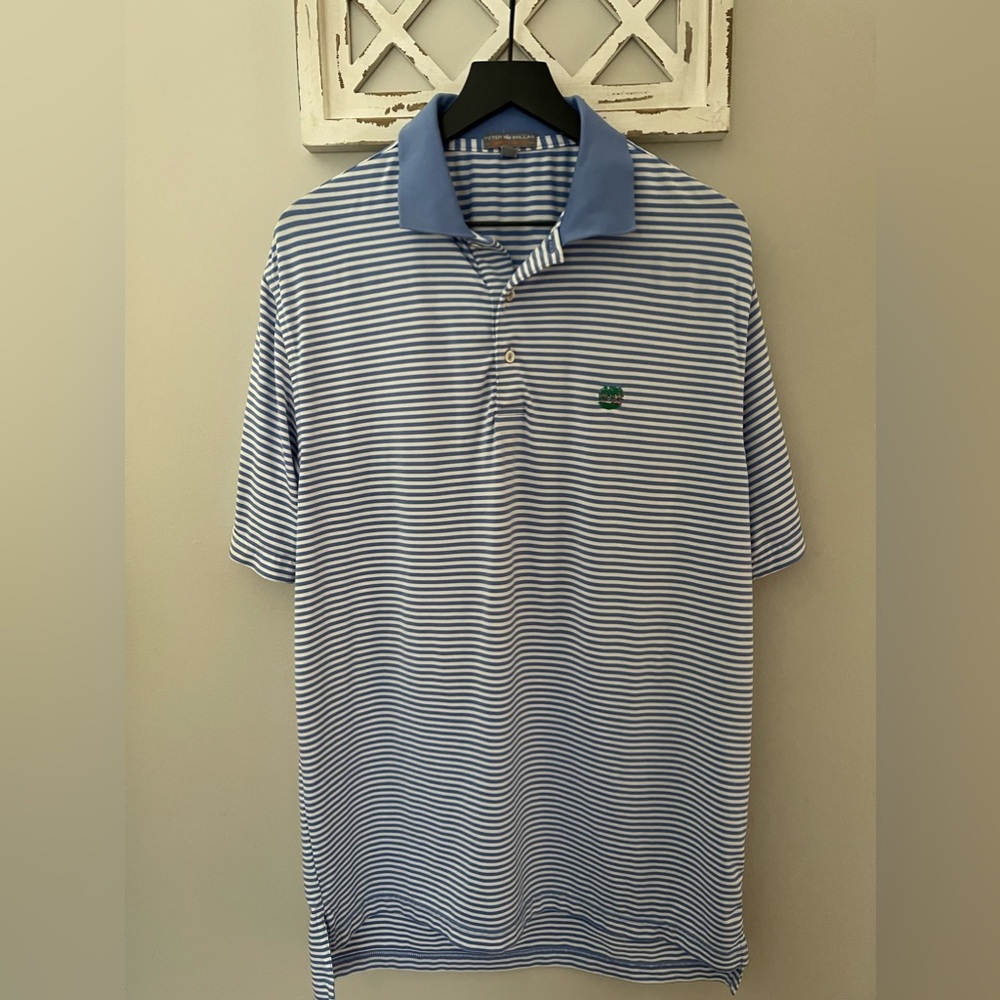 Peter Millar Summer Comfort Polo Golf  Shirt In Blue Size M